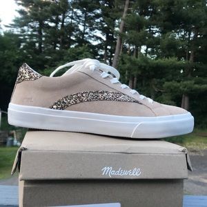 Madewell low top sneakers in suede/glitter